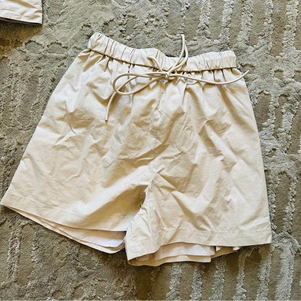 Song of Style Revolve Khaki Button Down Shirt and Shorts Set - Picture 4 of 5
